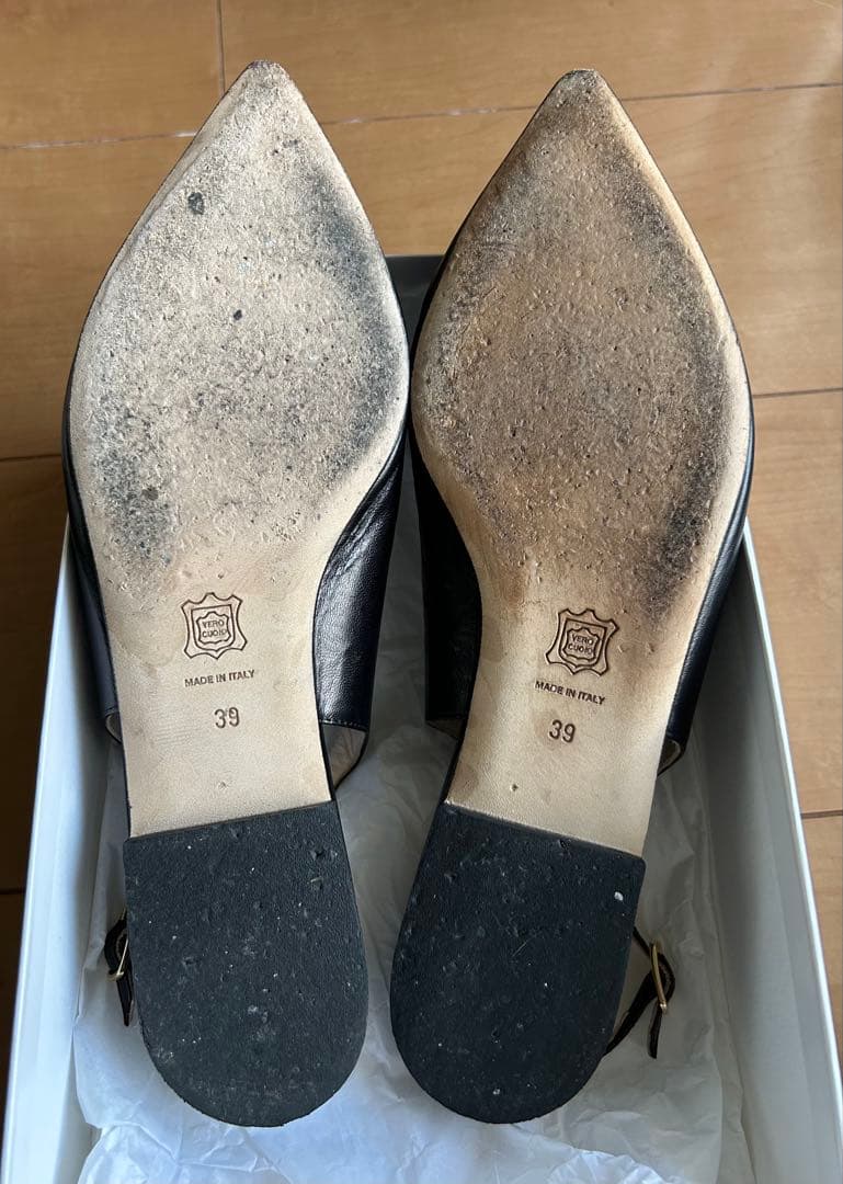 ネブローニ Nebuloni ミュール フラット 39 26cm ブラック