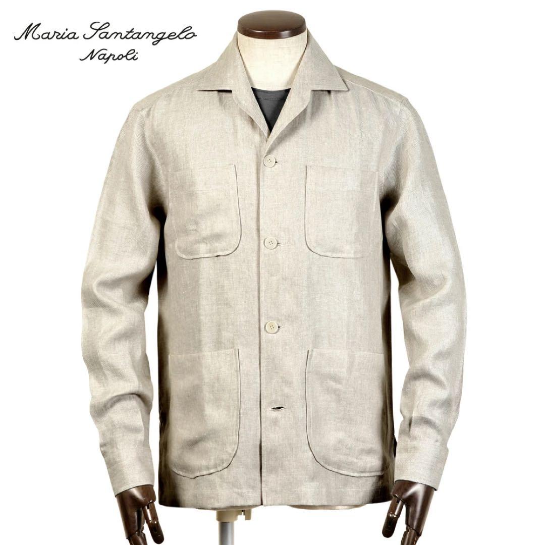 新品★マリアサンタンジェロ★麻100%★サファリシャツジャケット★イタリア製
