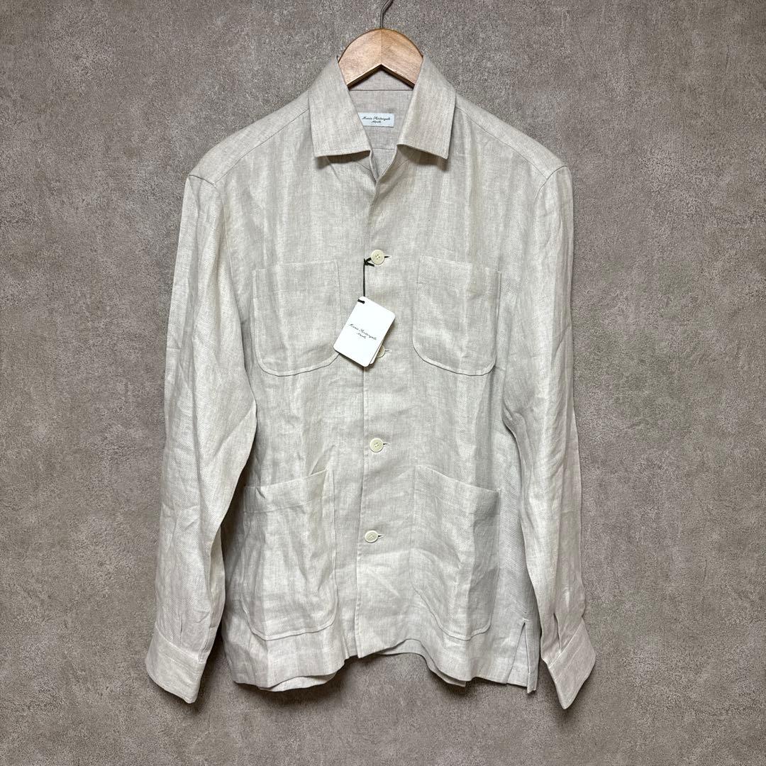 新品★マリアサンタンジェロ★麻100%★サファリシャツジャケット★イタリア製