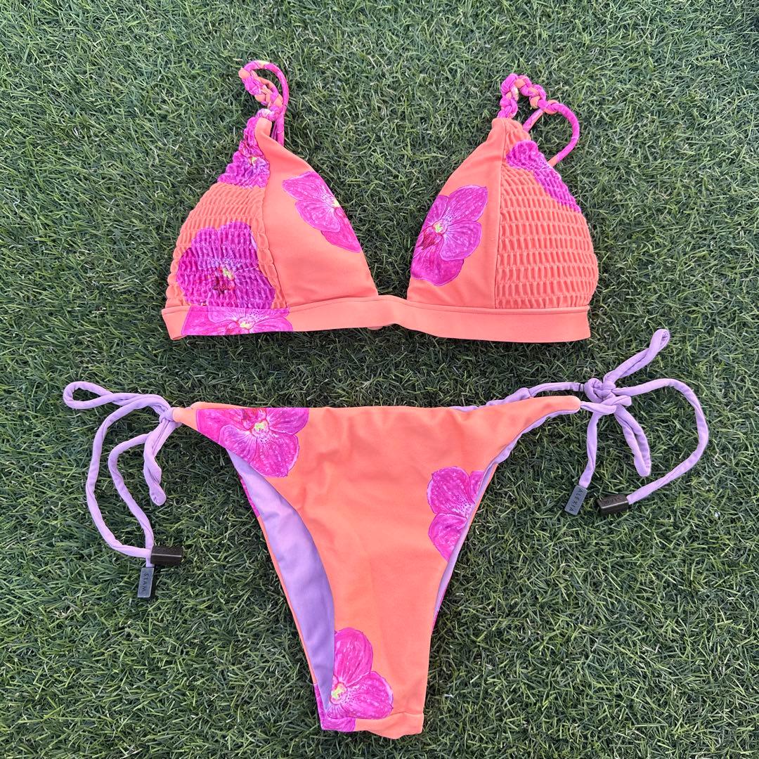 みーちゃんALEXIA STAM アリシアスタン花柄オレンジ水着 M上下