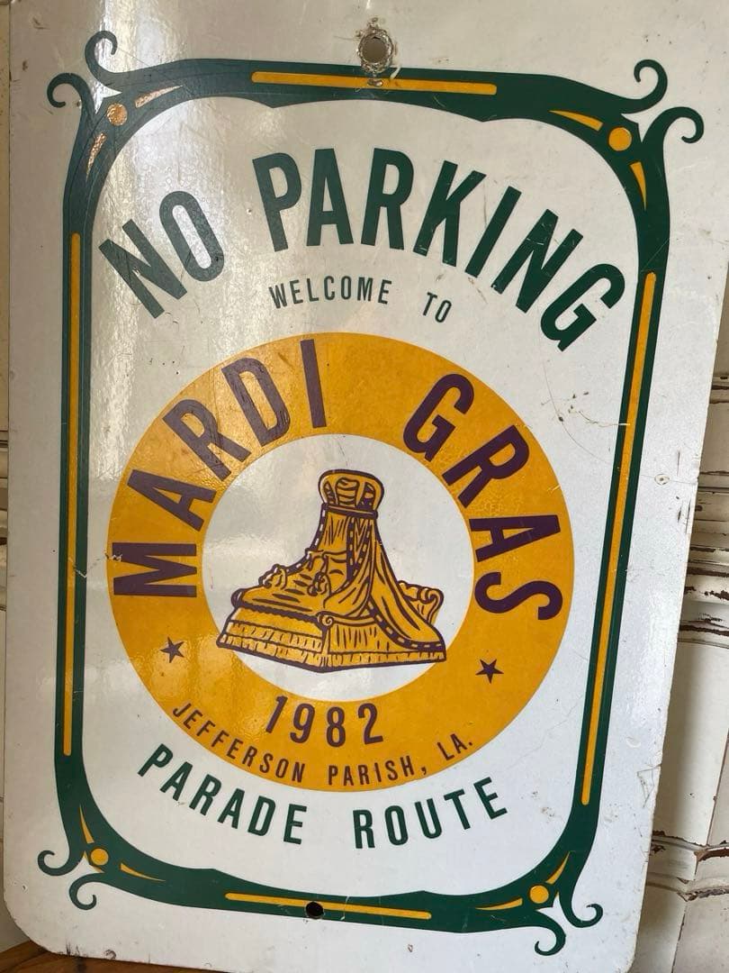 アンティーク　メタル　サイン　プレート　看板　感謝祭　NO PARKING レア