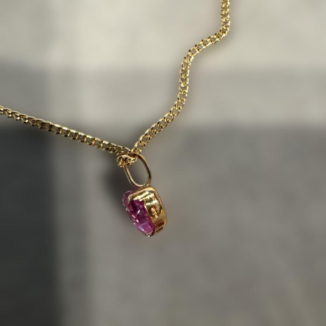 ニ*コ様 ピンクサファイア　ハート型ネックレストップ　k18 0.60ct