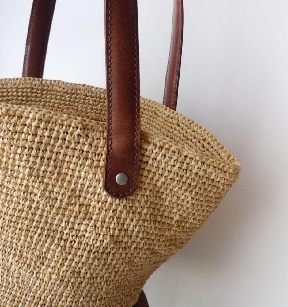 ヘレンカミンスキー ラフィアのトートバッグ かごバッグ レザー 本革
