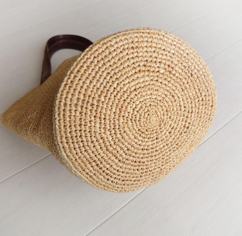 ヘレンカミンスキー ラフィアのトートバッグ かごバッグ レザー 本革