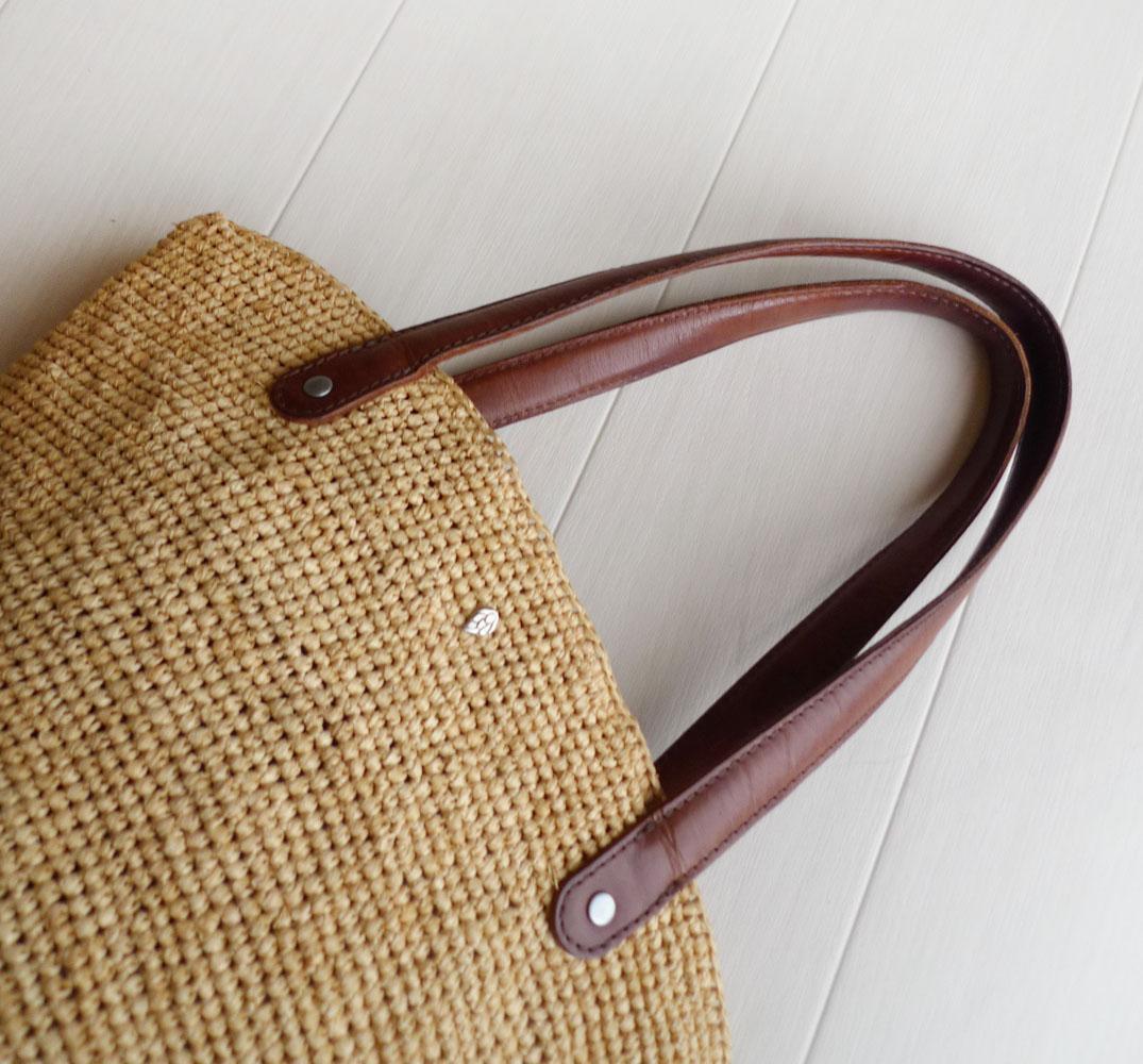 ヘレンカミンスキー ラフィアのトートバッグ かごバッグ レザー 本革