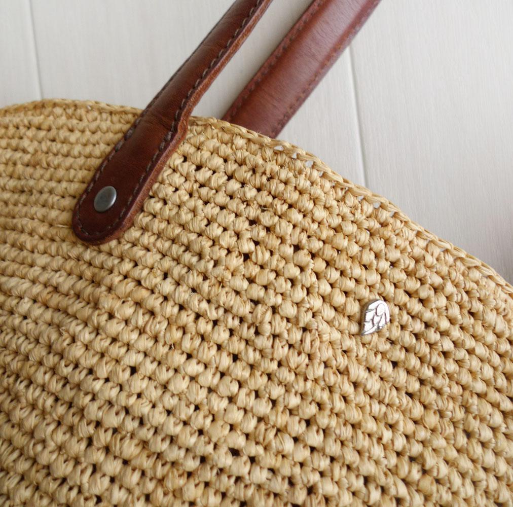 ヘレンカミンスキー ラフィアのトートバッグ かごバッグ レザー 本革