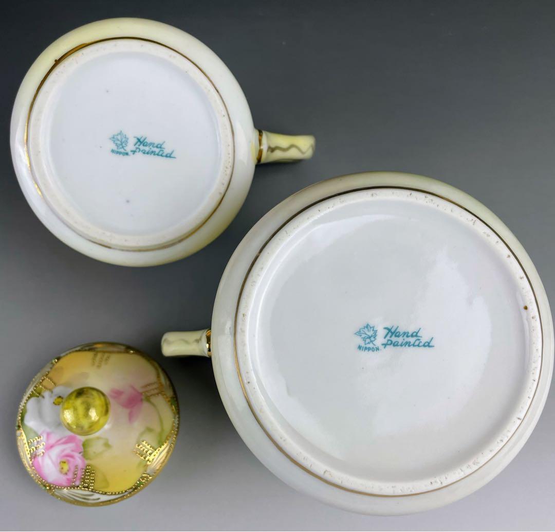 【専用】オールドノリタケ 薔薇紋 シュガーボウル クリーマー ジュエル 金盛り