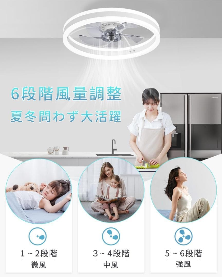 LEDシーリングファンライト サーキュレーター付き 8~10畳 最大5200LM