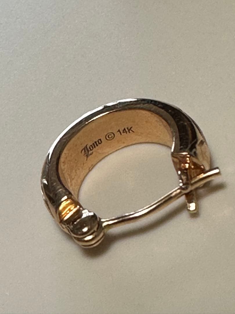 14K PG ハワイアンジュエリー　Lono フープピアス［片耳］