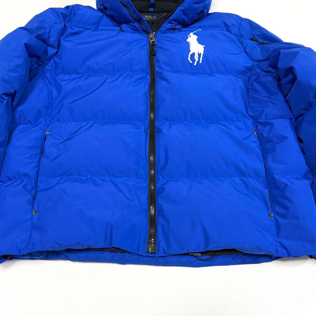 ポロラルフローレン ダウンジャケット ビッグポニー フード 近年 ブルー XXL