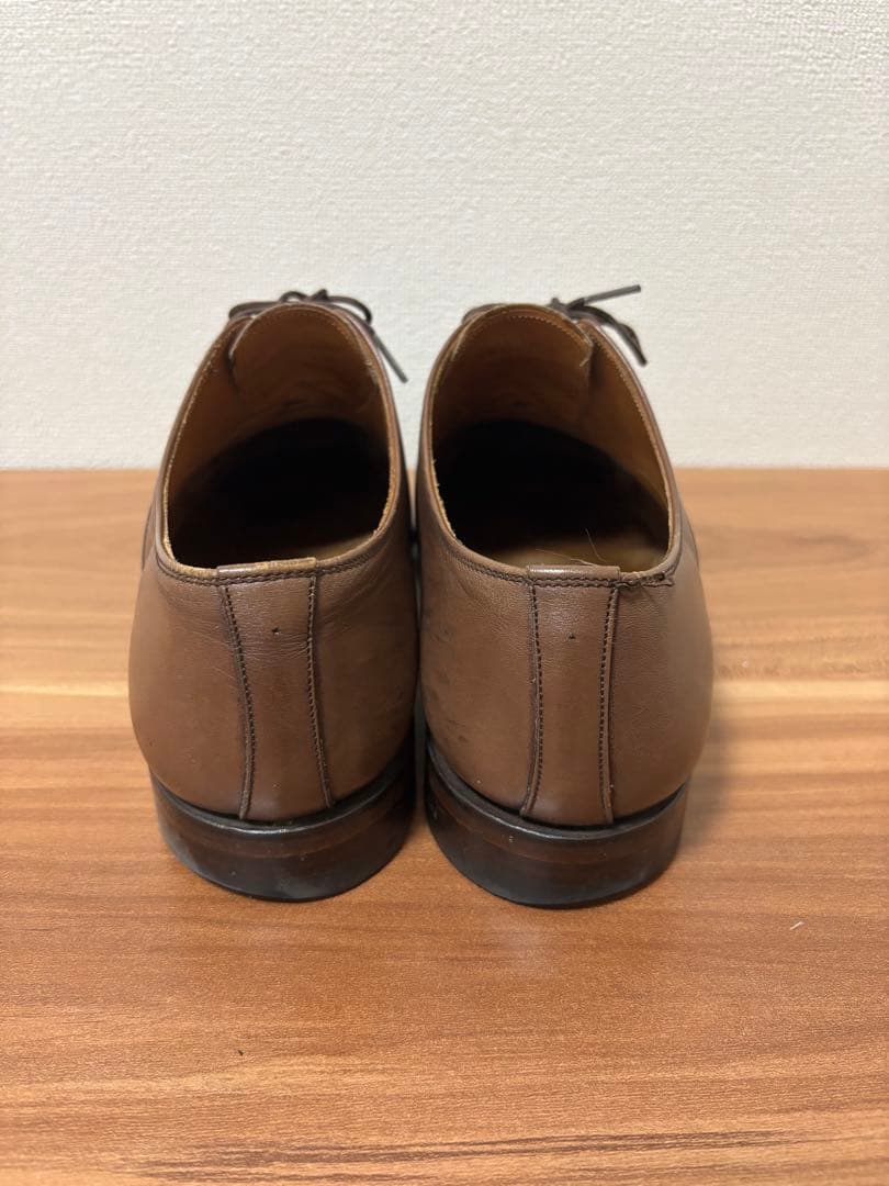 スコッチグレイン ストレートチップ 革靴 茶 Vibram 日本製