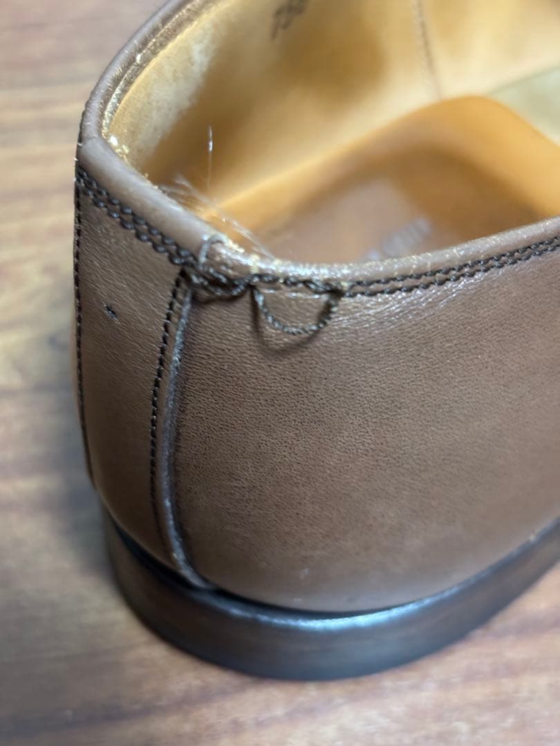 スコッチグレイン ストレートチップ 革靴 茶 Vibram 日本製