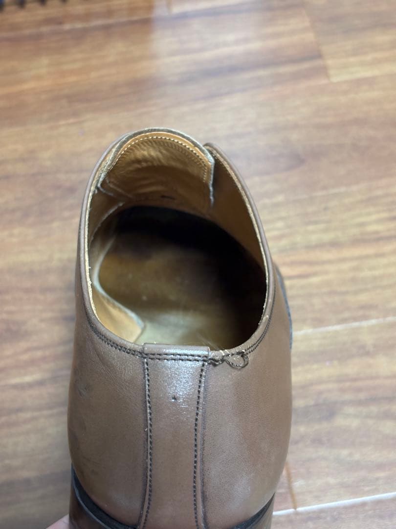 スコッチグレイン ストレートチップ 革靴 茶 Vibram 日本製