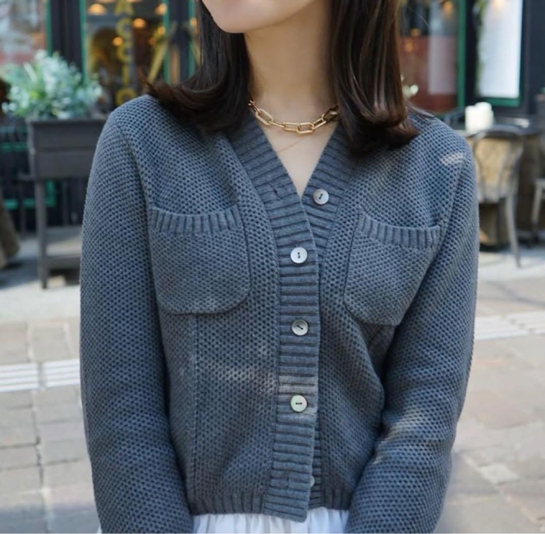 L'AUBE BLANC ローブブラン Basket Knit Cardigan