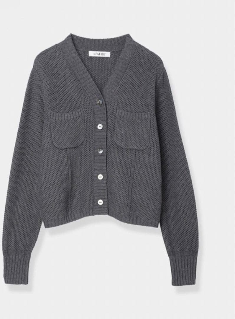 L'AUBE BLANC ローブブラン Basket Knit Cardigan