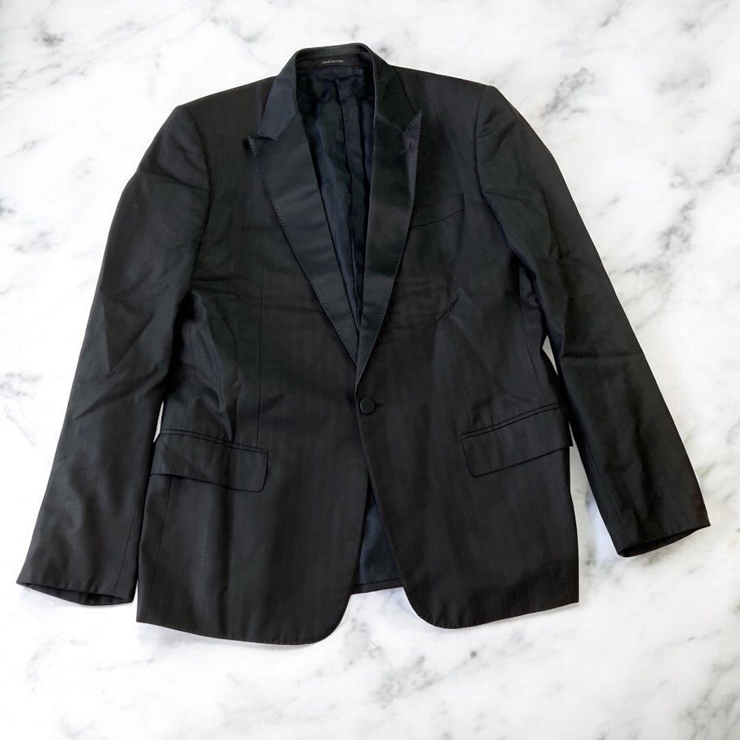 ヴィトン　ダミエ　テーラードジャケット 54 RM101F シルク　裏地総柄