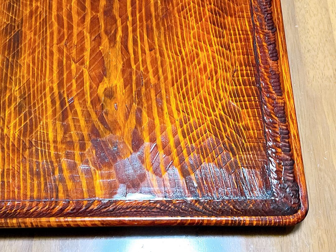 時代物 お膳 讃岐彫り 正方形 お盆 アンティーク 漆器 トレー 木彫り３枚