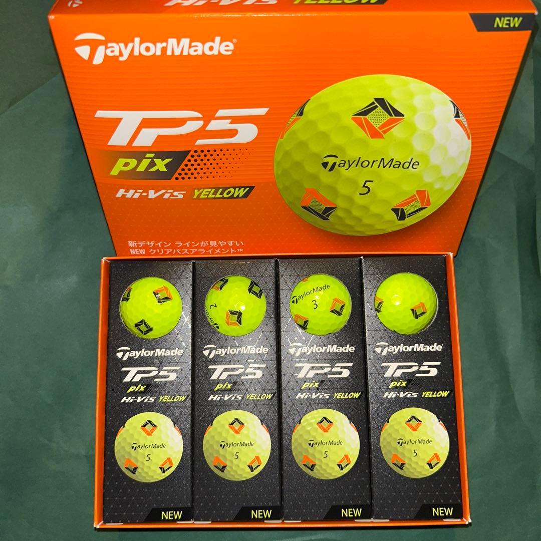 【新品】テーラーメイド TP5 TP5X Pix イエローボール 2ダースセット