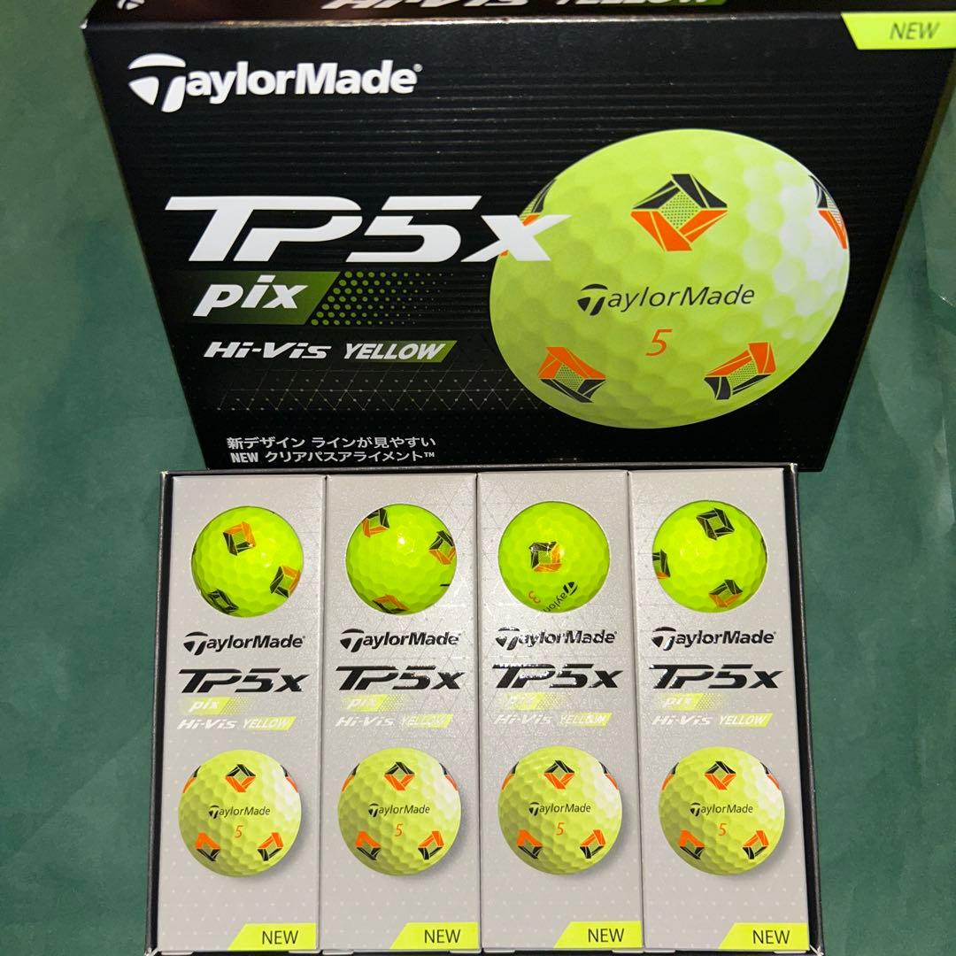 【新品】テーラーメイド TP5 TP5X Pix イエローボール 2ダースセット