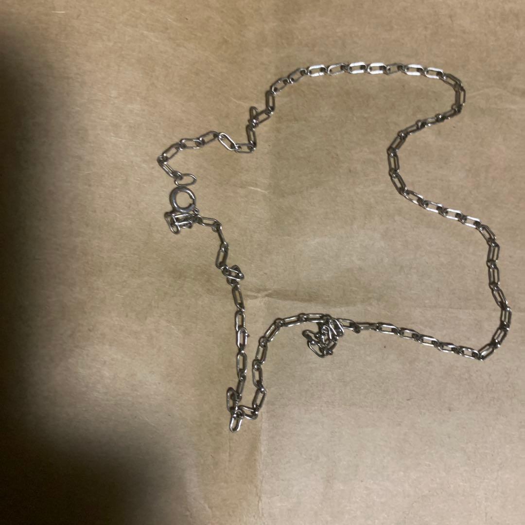 HERMES シルバー 円形チャーム シルバーチェーン付き925刻印あり