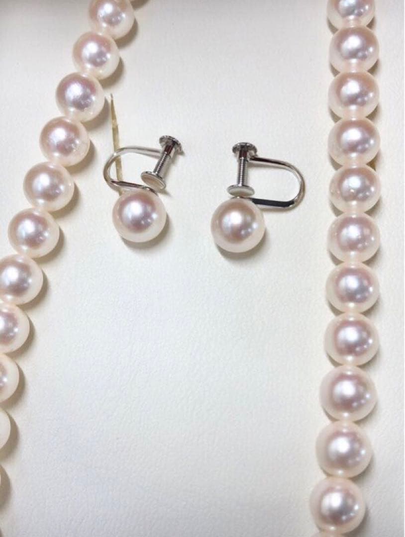 【美品】アコヤ真珠　ネックレス　イヤリング　鑑別書付