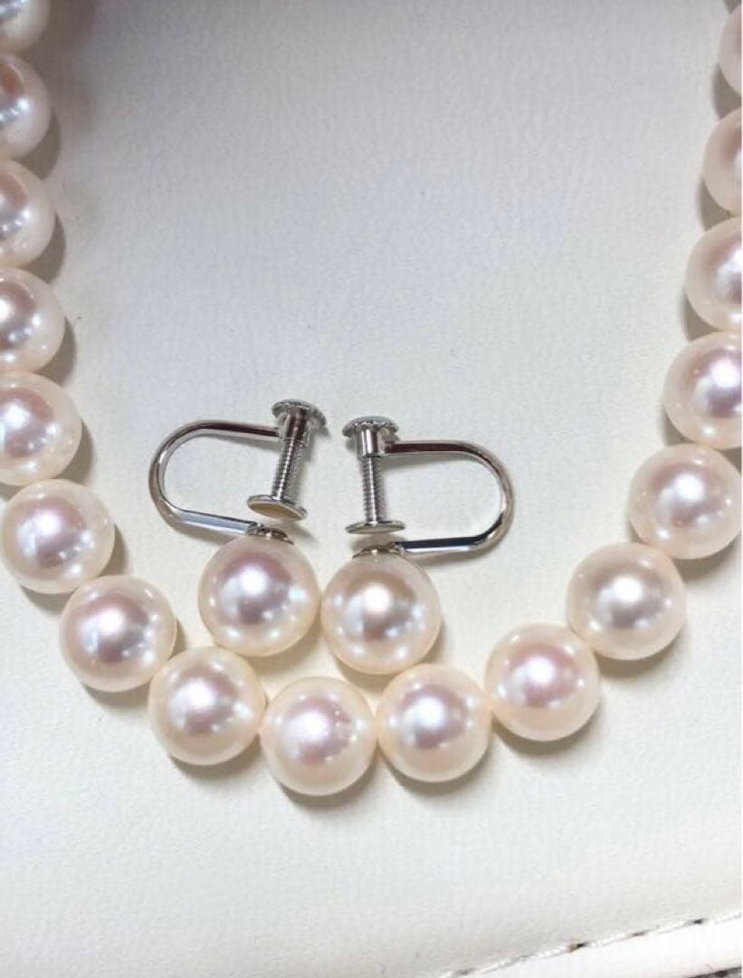 【美品】アコヤ真珠　ネックレス　イヤリング　鑑別書付