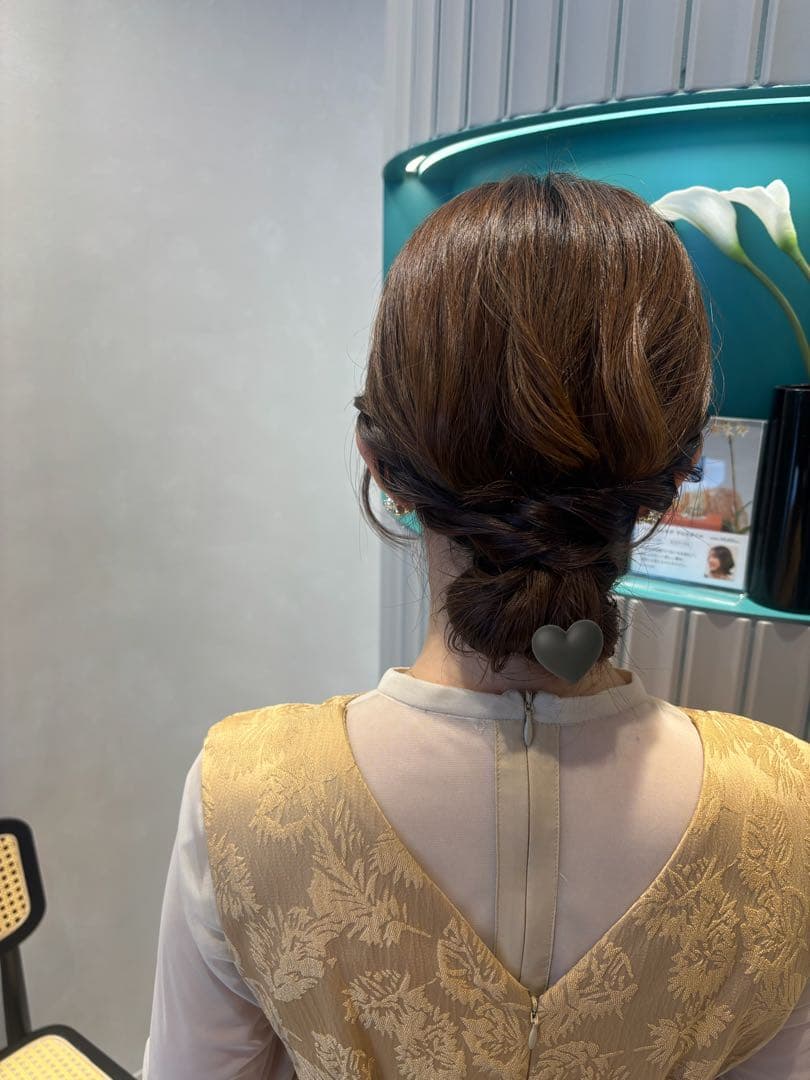 チュールブラウス付きジャカードIラインドレス