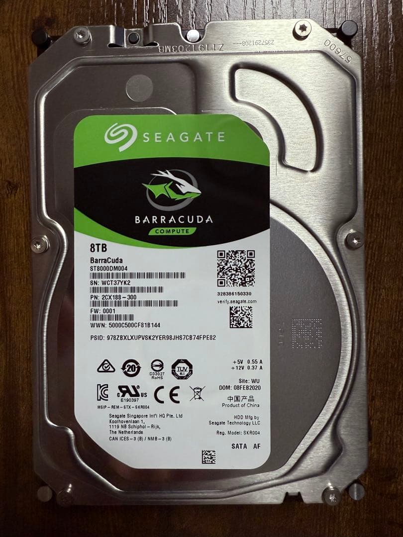 ⭐️即購入歓迎 Seagate BarraCuda 8TB HDD 動作良好
