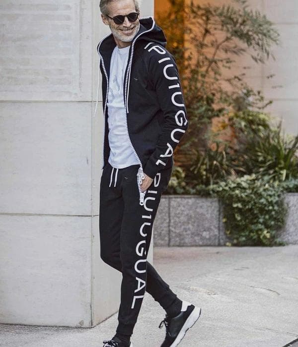 ウノピゥウノ/ビッグファスナースウェットセットアップ/パーカー×ジョガーパンツ