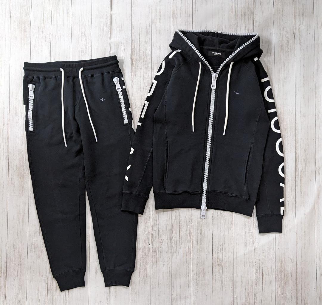 ウノピゥウノ/ビッグファスナースウェットセットアップ/パーカー×ジョガーパンツ