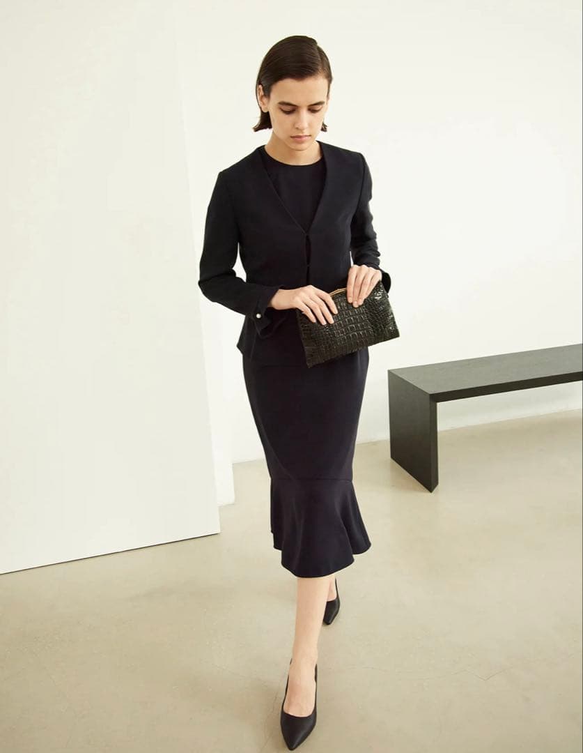 【美品】MW Tokyo ノーカラージャケット ネイビー