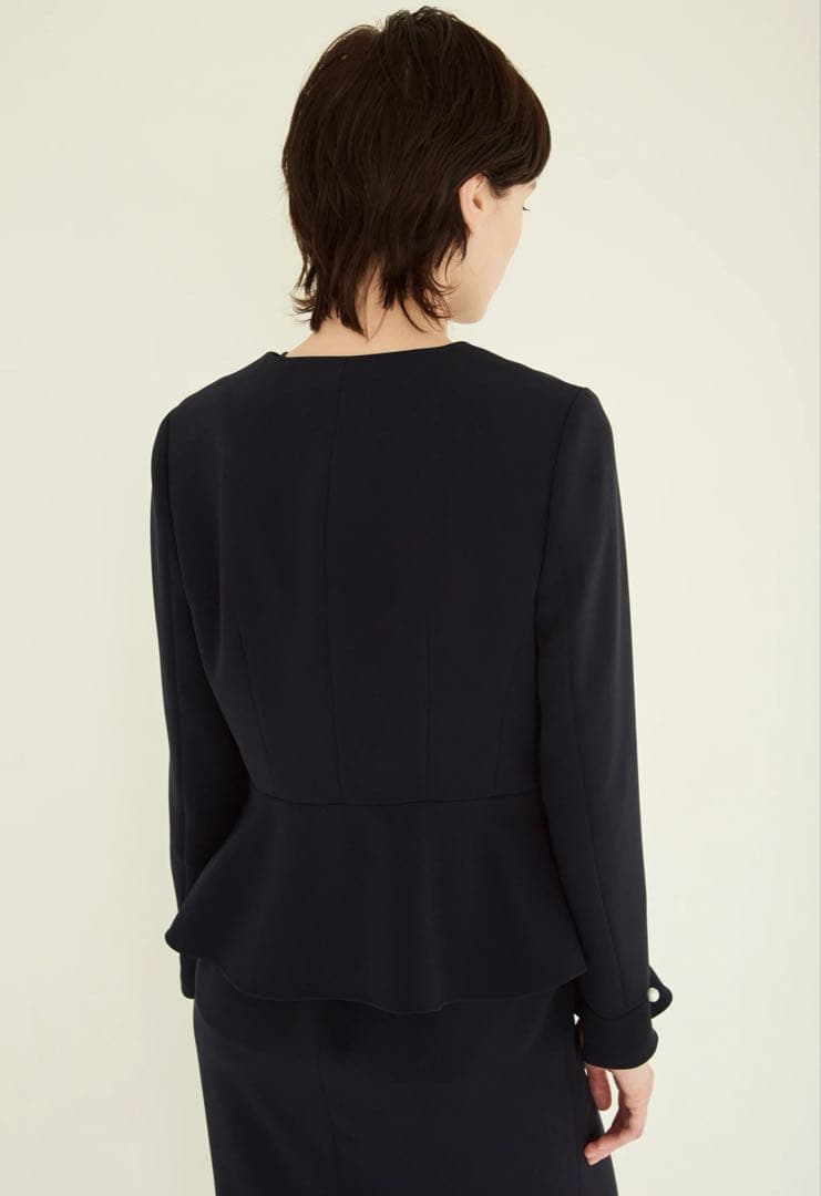 【美品】MW Tokyo ノーカラージャケット ネイビー