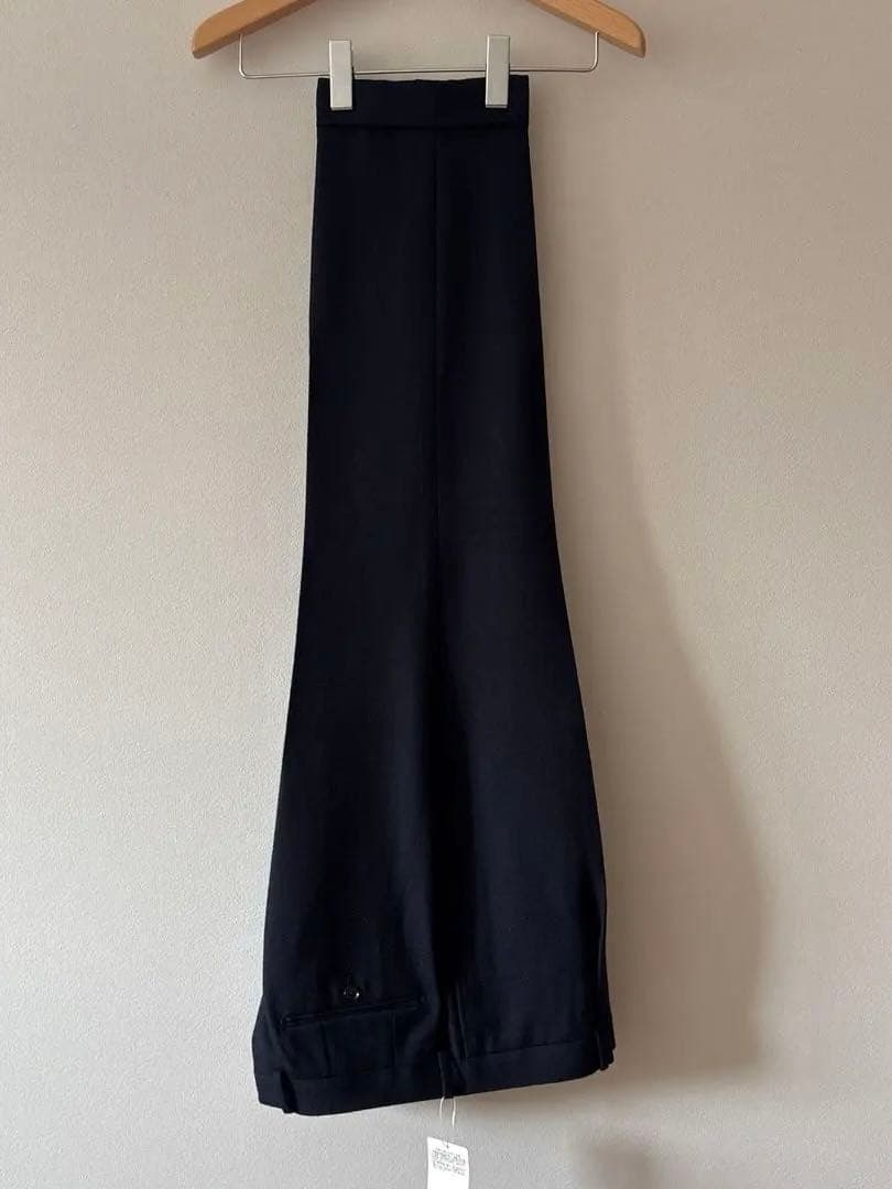 【新品未使用品】48 濃紺 ビームスF ウールフラノ 1プリーツスラックス