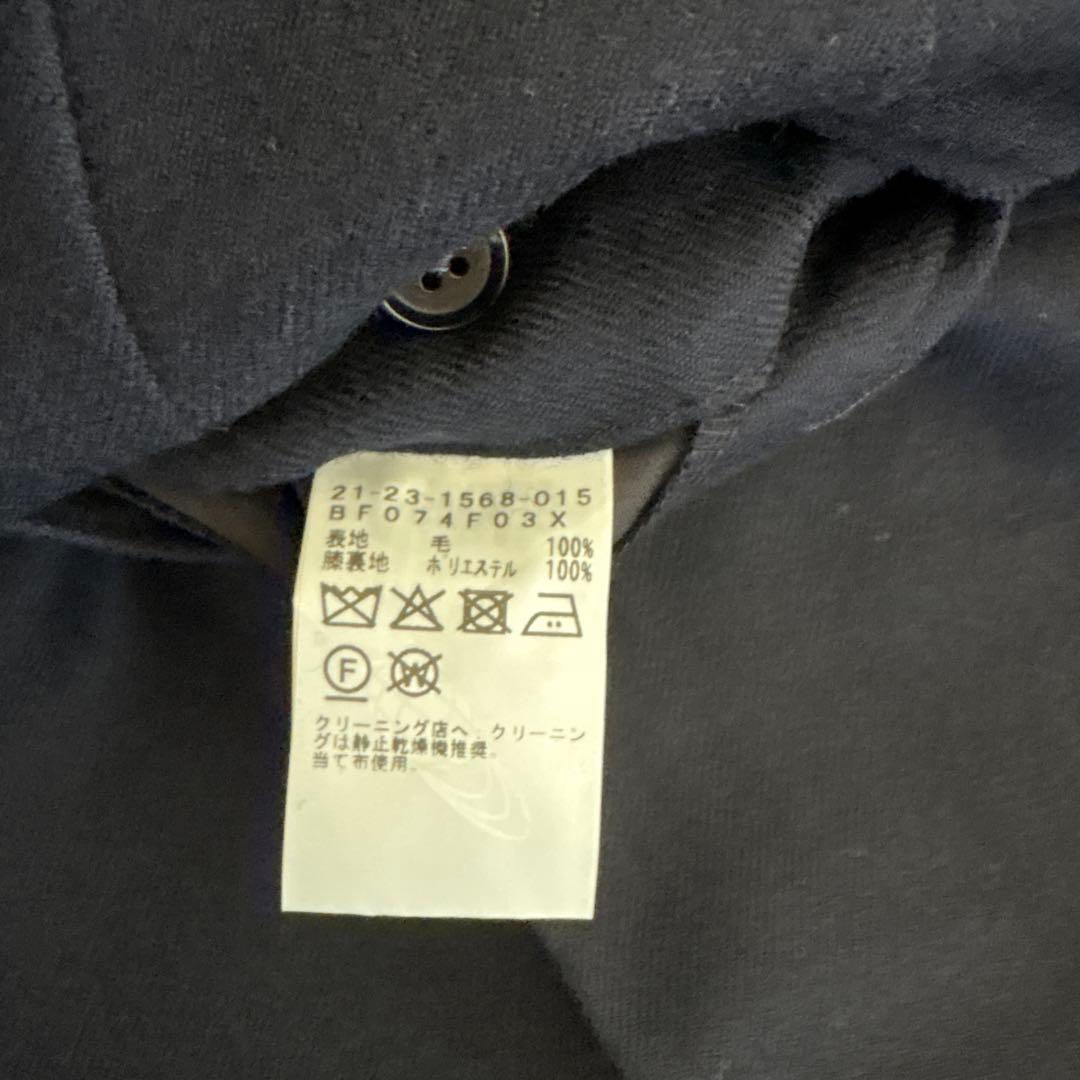 【新品未使用品】48 濃紺 ビームスF ウールフラノ 1プリーツスラックス