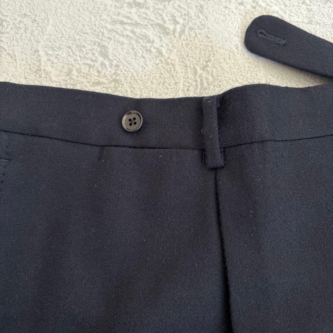 【新品未使用品】48 濃紺 ビームスF ウールフラノ 1プリーツスラックス