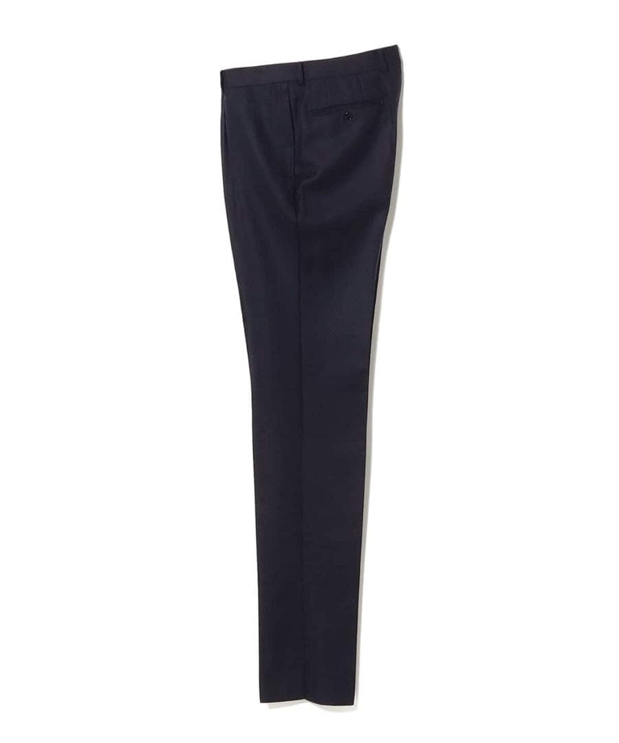 【新品未使用品】48 濃紺 ビームスF ウールフラノ 1プリーツスラックス