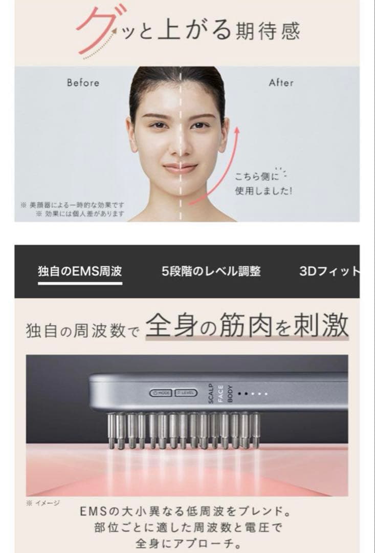 SALONIA EMS リフトブラシ 電気ブラシ 美顔器 USBケーブル付き