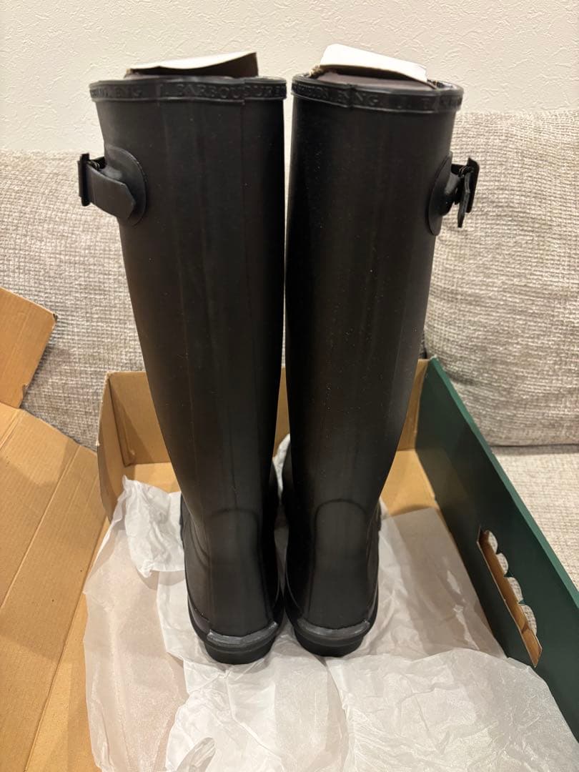 Barbour サイドストラップレインブーツ　ブラック