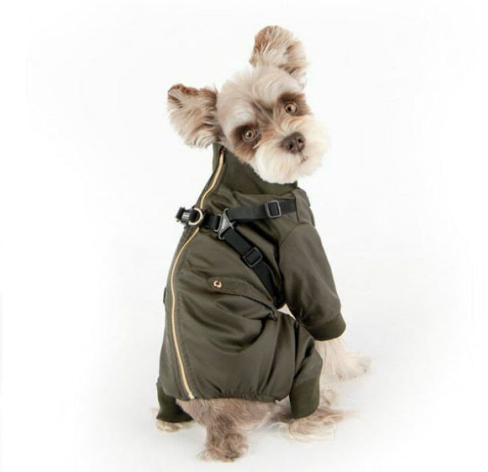 Puppia 犬 服 ハーネス一体型 オールインワンコート 背開き M 防寒着