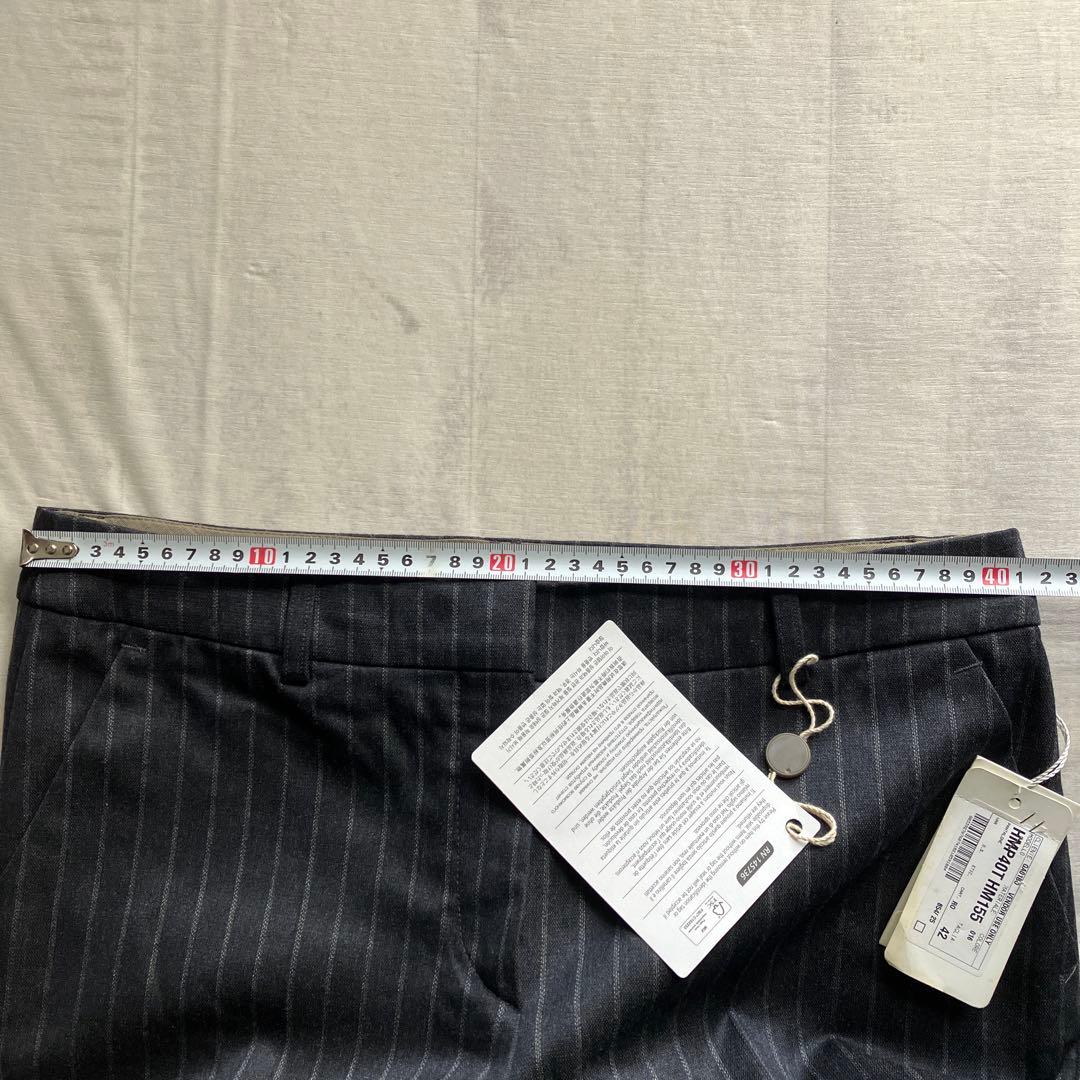 armani collezioni /ストライプ スラックス チャコール 42