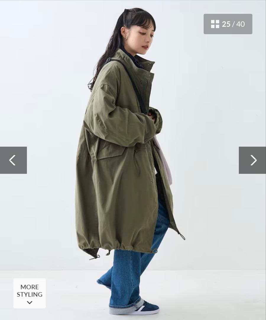 freak's store オリーブ色 キルティング モッズコート