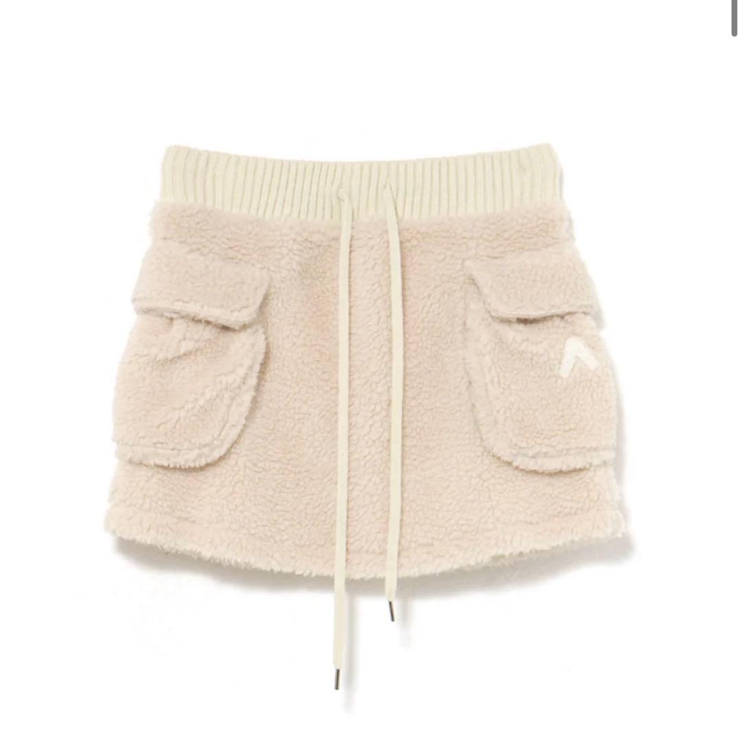 パンツ andmary Fluffy zip up jacket mini skirt