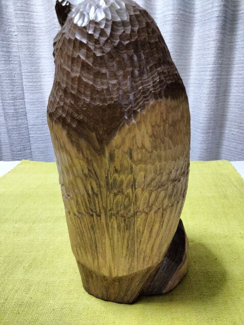 青山作　木彫　フクロウの置物 北海道洞爺湖　民藝