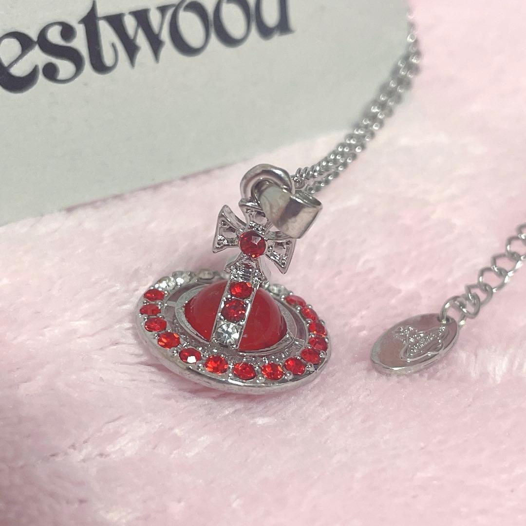 ヴィヴィアンウエストウッド タイニーオーブネックレス レッド