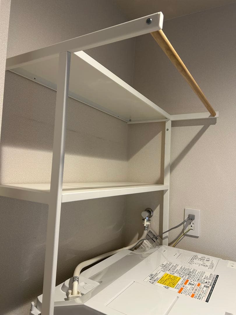 ★4/12まで出品★tower 山﨑実業ランドリーラック 洗濯機用 上部棚付き