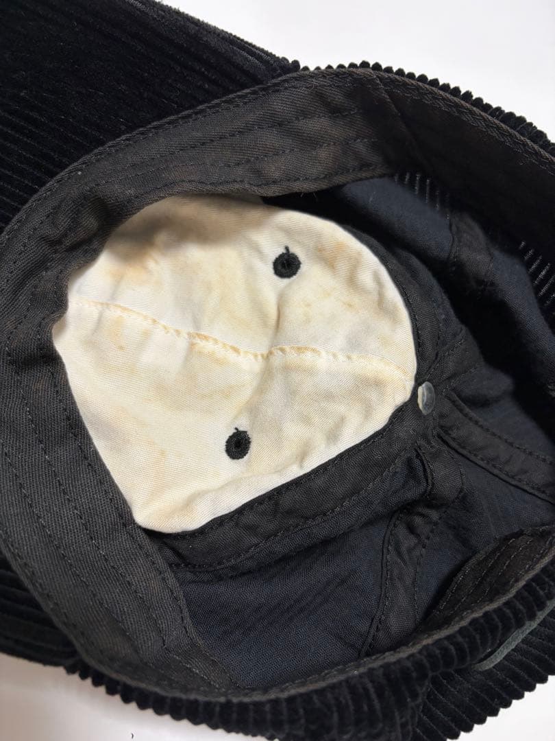 Sロゴ USA製 SUPREME コーデュロイ ブラックキャップ