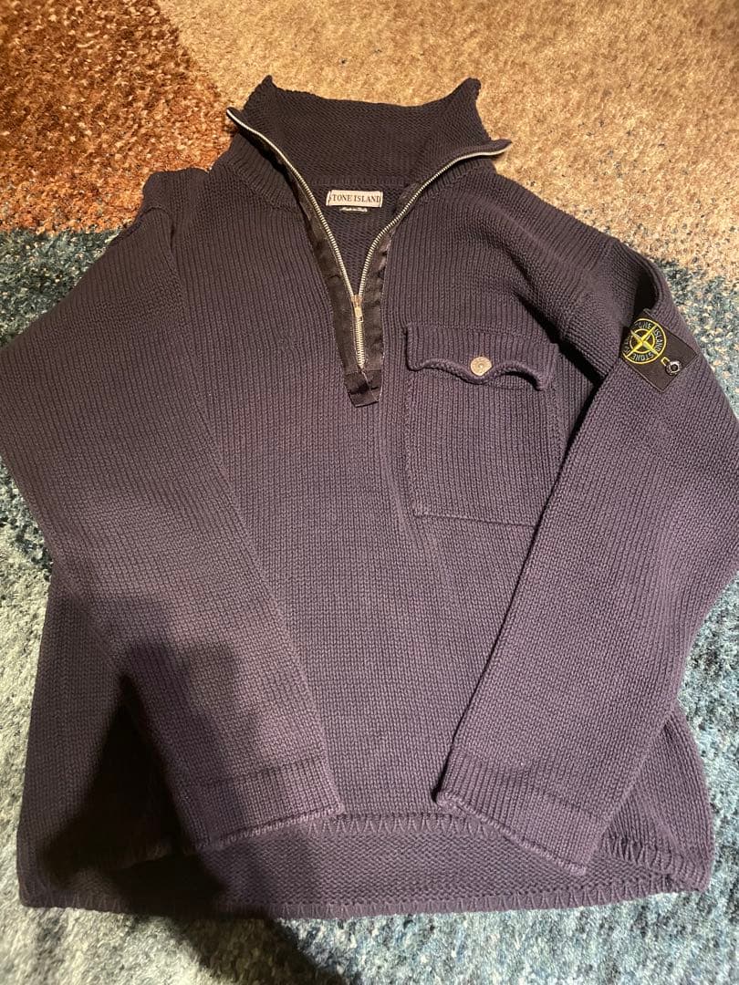 トップス 2000ss STONE  HALF ZIP KNIT JUMPER