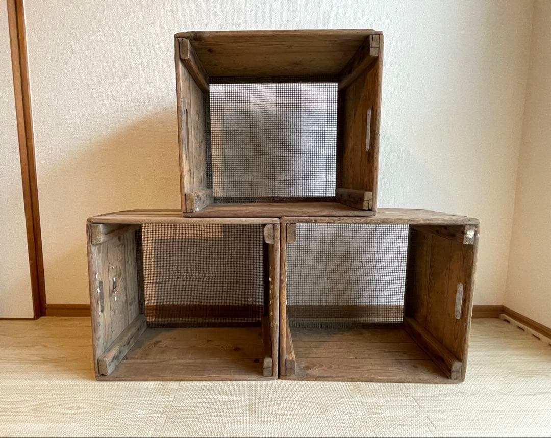 ヴィンテージ木箱　3個セット　キャベツボックス　ウッドボックス　アンティーク