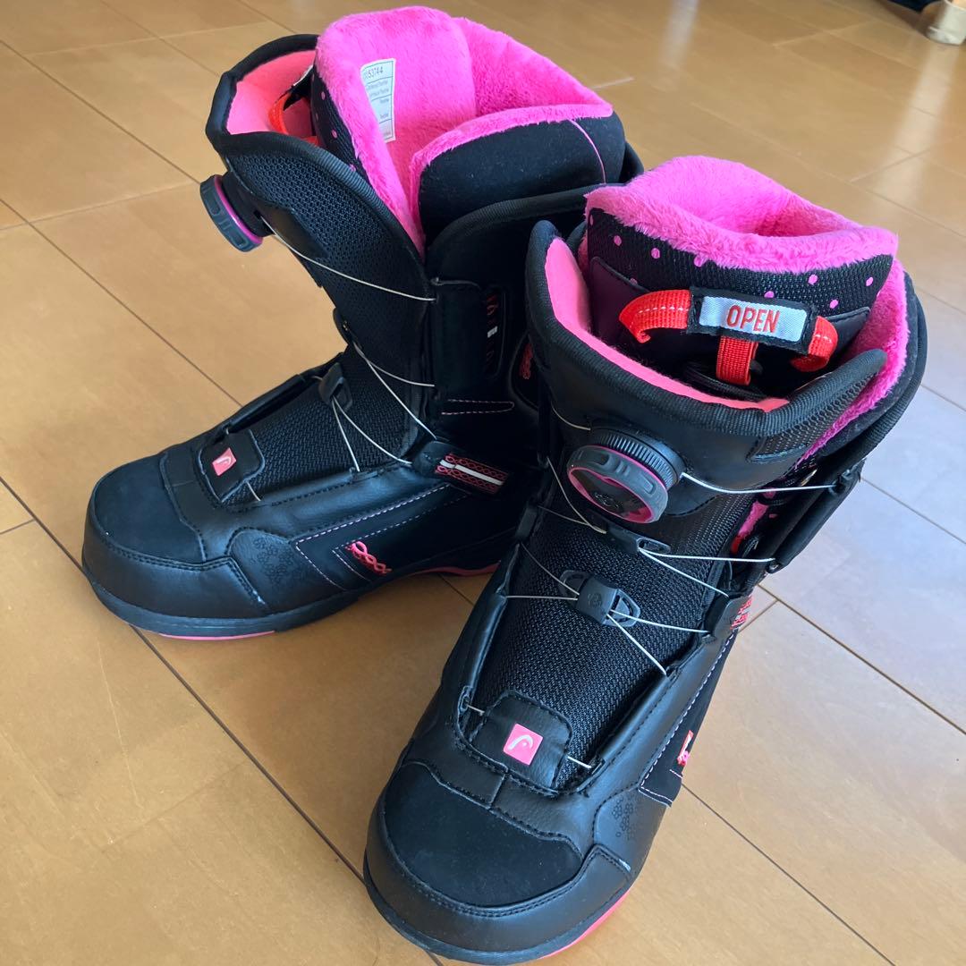 スノーボードブーツ 女性用 ブラック/ピンク　HEAD 25cm