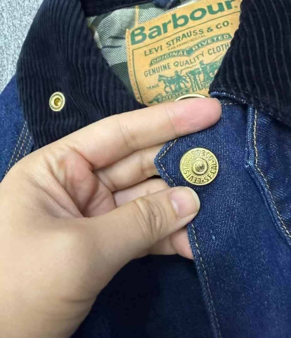 Barbour x Levi's ネイビー デニム カバーオール M